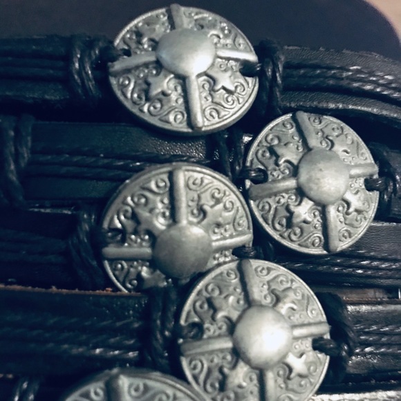 Viking Warrior Spartan Shield Unisex Handmade Vintage Adjustable Bracelet - Picture 4 of 8